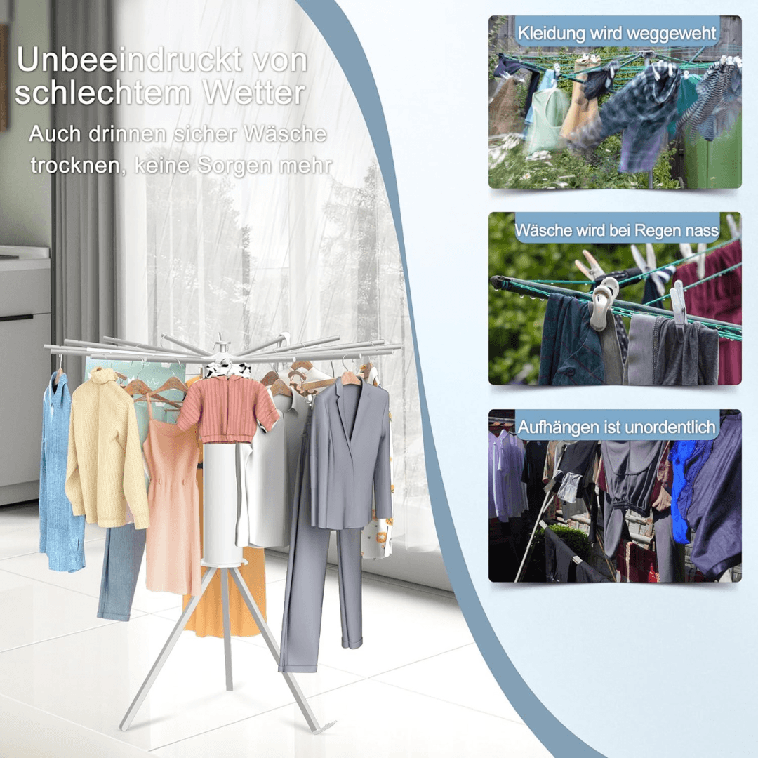 Foldable 360° Rotating Clothes Drying Stand