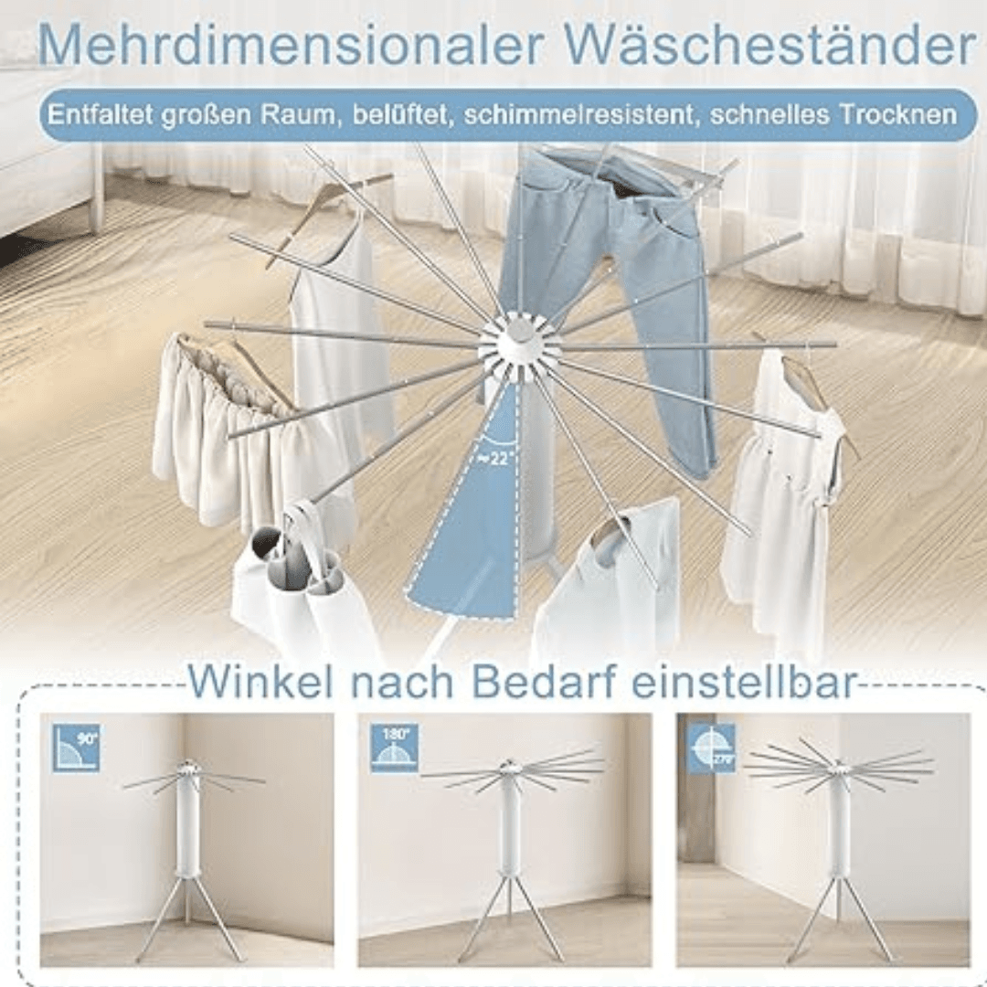 Foldable 360° Rotating Clothes Drying Stand