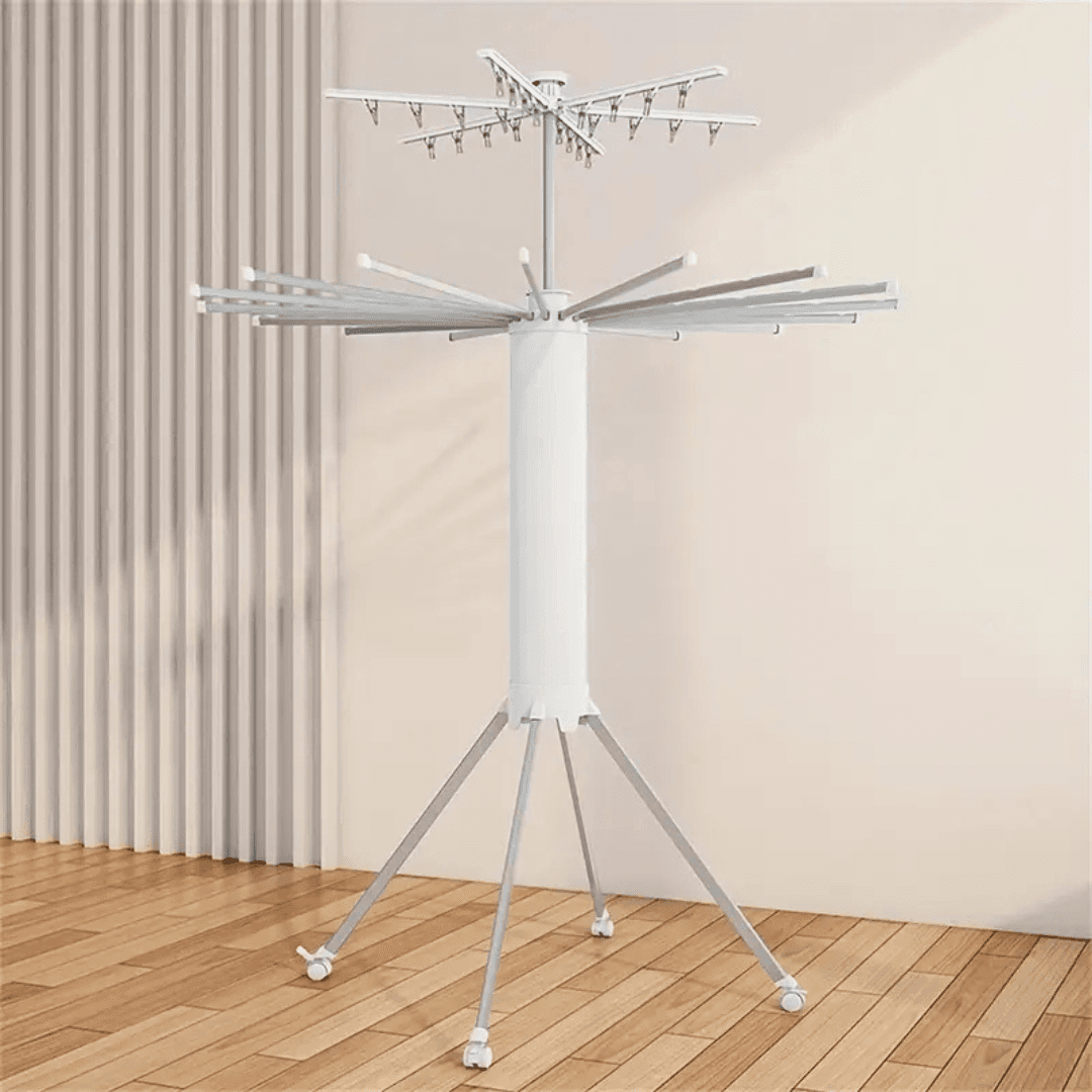 Foldable 360° Rotating Clothes Drying Stand